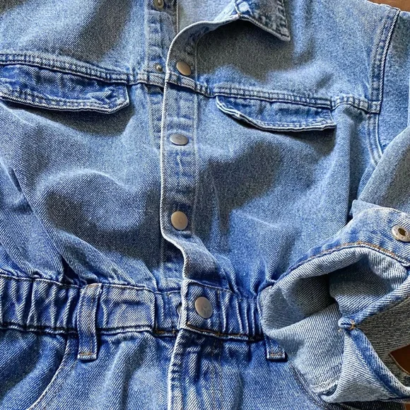 Long sleeve denim romper - Picture 3 of 3